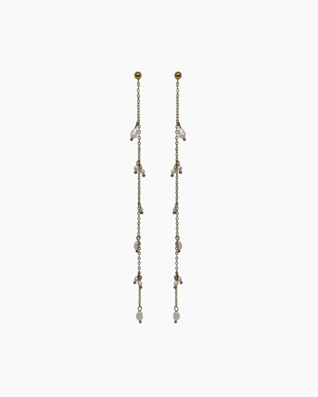 Pendientes Cadena Perlas XL