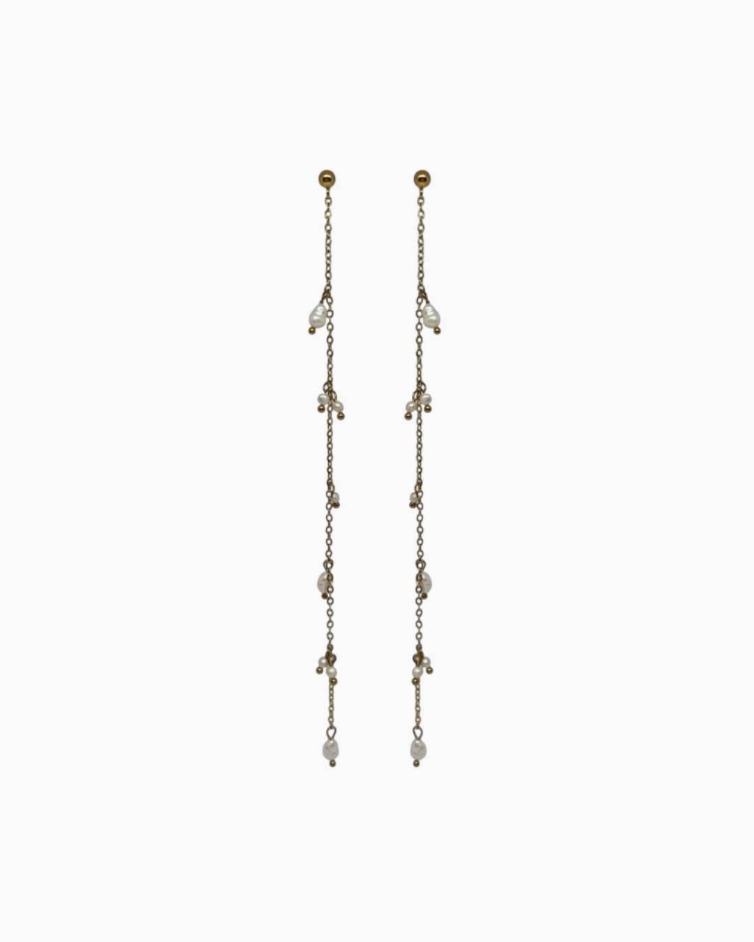 Pendientes Cadena Perlas XL