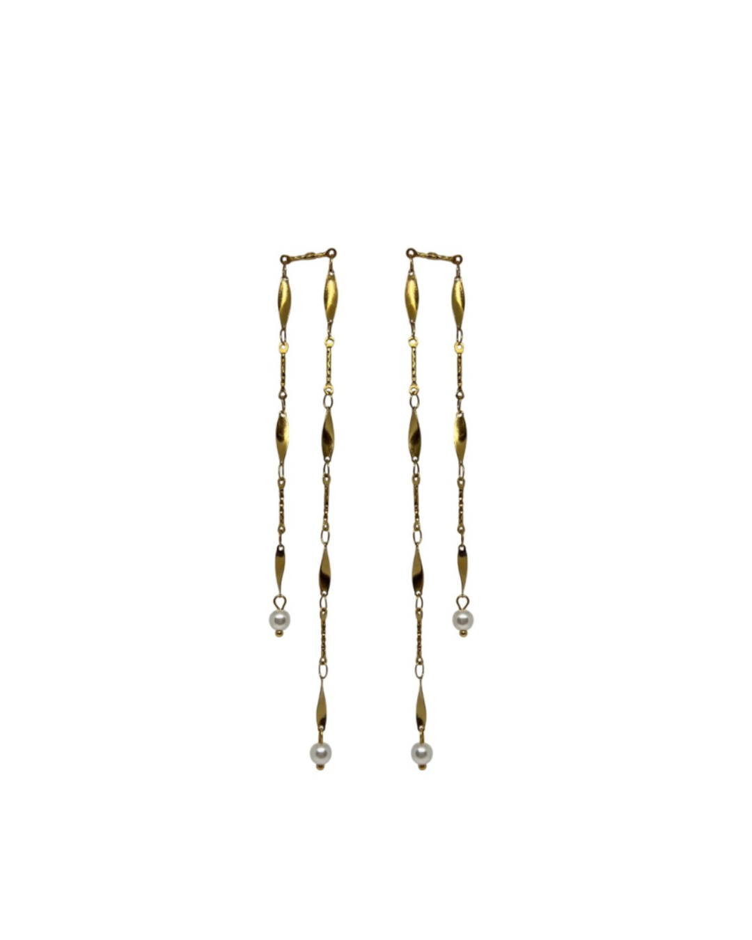 Pendientes Double Pearl Chain (Par)