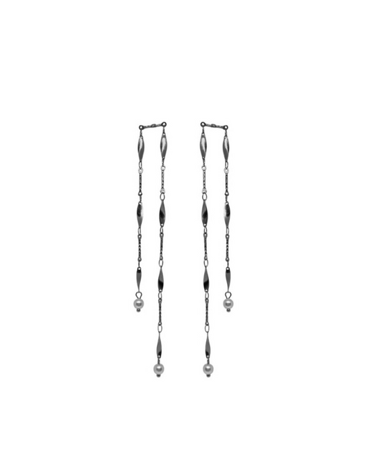 Pendientes Double Pearl Chain (Par)