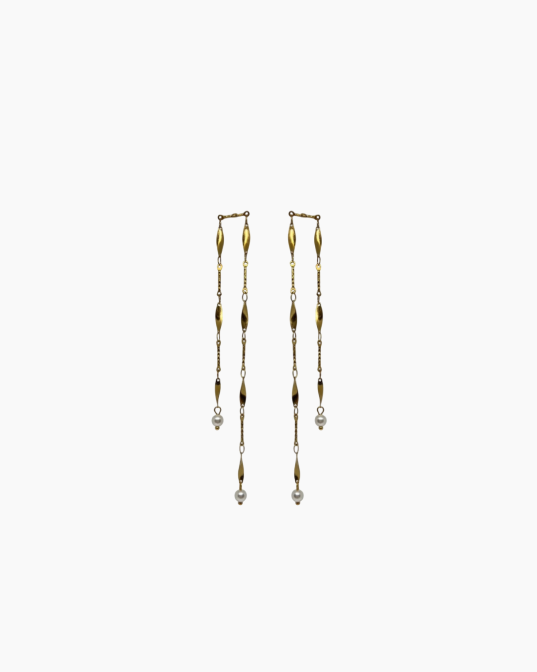 Pendientes Double Pearl Chain (Par)